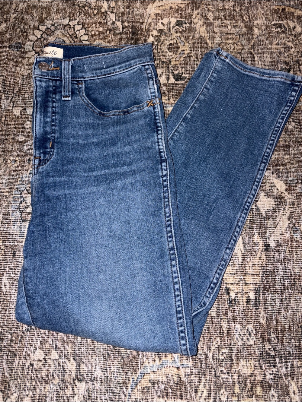Madewell Straight Jeans in Washed Blue Denim
